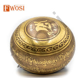 4.5 Inch Kalash Carving Tibetan Singing Bowl | Antique Meditation Ring Healing Sound Bowl | Copper Bowl | Offering Bowl | Mindfulness Gift - FWOSI