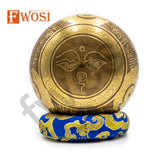 4 Inch Buddha Eye Carving Tibetan Singing Bowl | Antique Meditation Ring Healing Sound Bowl | Copper Bowl | Offering Bowl | Self Care Gift - FWOSI