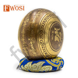 4 Inch Kalash Carving Tibetan Singing Bowl | Antique Meditation Ring Healing Sound Bowl | Copper Bowl | Offering Bowl | Mindfulness Gift - FWOSI