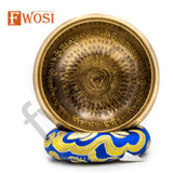 4 Inch Mantra Engraving Tibetan Singing Bowl Mallet | Antique Meditation Ring Healing Sound Bowl | Offering Bowl | Mindfulness Gift - FWOSI