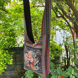 Art Print Cotton Crossbody Bag - FWOSI