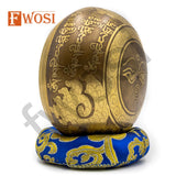 5 In Yin and Yang Tai Chi Buddha Eye Tibetan Singing Bowl with Mallet & Cushion, Offering Bowl for Healing, Spirituality, Meditation, Yoga - FWOSI