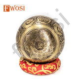 7.5 Inch Goddess Saraswati Tibetan Singing Bowl | Antique Meditation Ring Sound Bowl | Copper Bowl | Offering Bowl | Mindfulness Gift - FWOSI