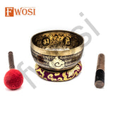 7 Chakra Tibetan Singing Bowl, 10.5 In Yogini Sound Bowl for Healing, Peace, Love, and Music, Meditation, Spiritual, Relief, Mallet+Cushion - FWOSI