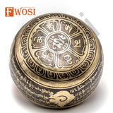 7 Chakra Tibetan Singing Bowl, 10.5 In Yogini Sound Bowl for Healing, Peace, Love, and Music, Meditation, Spiritual, Relief, Mallet+Cushion - FWOSI