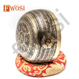 7 Chakra Tibetan Singing Bowl, 10.5 In Yogini Sound Bowl for Healing, Peace, Love, and Music, Meditation, Spiritual, Relief, Mallet+Cushion - FWOSI