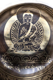 7 Inch Hand Carved Buddha Sound Bowls, Antique Mantra Engraving Tibetan Singing Bowl with Mallet & Cushion | Self-Care Gift - FWOSI