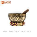 7 Inch Hand Carved Buddha Sound Bowls, Antique Mantra Engraving Tibetan Singing Bowl with Mallet & Cushion | Self-Care Gift - FWOSI