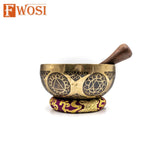 7 Inch Ganesh Carving Tibetan Singing Bowl | Antique Meditation Ring Healing Sound Bowl | Copper Bowl | Offering Bowl | Mindfulness Gift - FWOSI