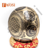7 Inch Ganesh Carving Tibetan Singing Bowl | Antique Meditation Ring Healing Sound Bowl | Copper Bowl | Offering Bowl | Mindfulness Gift - FWOSI