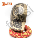 7 Inch Ganesh Carving Tibetan Singing Bowl | Antique Meditation Ring Healing Sound Bowl | Copper Bowl | Offering Bowl | Mindfulness Gift - FWOSI
