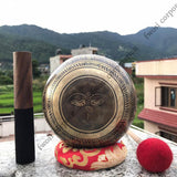 7 Inch Mantra Engraving Tibetan Singing Bowl with Mallet & Cushion | Antique Sound Bath Bowl for Yoga and Meditation | Healing Bowl - FWOSI