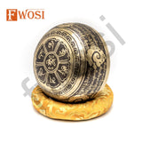 7 Inch Yogi Carving Tibetan Singing Bowl | Antique Meditation Ring Healing Sound Bowl | Copper Bowl | Offering Bowl | Mindfulness Gift - FWOSI