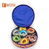 7 Tibetan Singing Bowl Meditation Set with Carry Case, Mallet & Cushion | Antique Yoga Chakra Healing Sound Bowl | Meditation Bowl - FWOSI