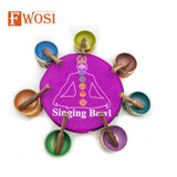 7 Tibetan Singing Bowl Meditation Set with Carry Case, Mallet & Cushion | Antique Yoga Chakra Healing Sound Bowl | Meditation Bowl - FWOSI