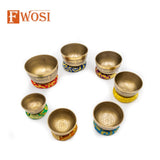 7 Tibetan Singing Bowl Meditation Set with Carry Case, Mallet, Striker, Cushion | Antique Instruments for Yoga, Chakra Healing - FWOSI