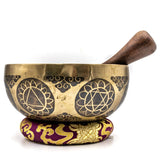 8.5 Inch Goddess Kali Carving Sound Bowl Meditation Set - Tibetan Singing Bowl - FWOSI