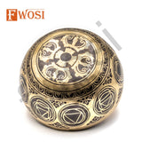 8.5 Inch Goddess Kali Carving Sound Bowl Meditation Set - Tibetan Singing Bowl - FWOSI