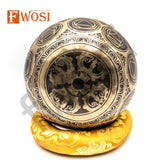 8.5 Inch Goddess Kali Carving Sound Bowl Meditation Set - Tibetan Singing Bowl - FWOSI