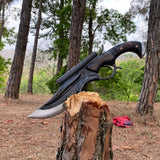 8.5-Inch Hand-Forged Carbon Steel Knife - Unique Collectible Display Piece for Kitchen Enthusiasts