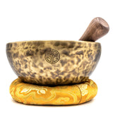 8.5 Inch Tibetan Singing Bowl Mallet | Antique Full Moon Meditation Ring | Copper Healing Sound Bowl | Mindfulness Offering Bowl Gift