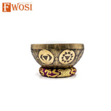 8.5 Inch Tibetan Singing Bowl with Goddess Kali Carving, Mallet & Cushion for Mindfulness and Chakra Healing - FWOSI