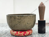 8 Inch Antique Tibetan Singing Bowl with Mallet | Full Moon Spiritual Mindfulness Bell Sound Bowl for Yoga, Meditation & Chakra Healing - FWOSI