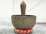 8 Inch Antique Tibetan Singing Bowl with Mallet | Full Moon Spiritual Mindfulness Bell Sound Bowl for Yoga, Meditation & Chakra Healing - FWOSI