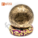 8 Inch Full Moon Tibetan Singing Bowl Set | Antique Meditation Ring Sound Bowl for Yoga Chakra Healing | Offering Bowl | Mindfulness Gift - FWOSI
