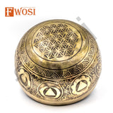 8 Inch Yogi Carving Tibetan Singing Bowl Mallet | Antique Meditation Ring Sound Bowl | Copper Bowl | Offering Bowl | Mindfulness Gift - FWOSI