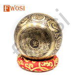 9.5 Inch Goddess Saraswati Tibetan Singing Bowl | Antique Meditation Ring Sound Bowl | Copper Bowl | Offering Bowl | Mindfulness Gift - FWOSI