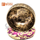 9 Inch Full Moon Tibetan Singing Bowl Set | Antique Meditation Ring Sound Bowl for Chakra Healing - FWOSI