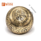 Antique Carving Buddha Sound Bowl Meditation Set with Mallet, Cushion | Tibetan Singing Bowl for Yoga & Chakra Healing | Mindfulness Bell - FWOSI