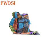Fwosi Crossbody Bag - Cotton Patchwork Shoulder Bag for Stylish Convenience - FWOSI