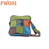 Fwosi Crossbody Bag - Cotton Patchwork Shoulder Bag for Stylish Convenience - FWOSI