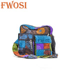 Fwosi Crossbody Bag - Cotton Patchwork Shoulder Bag for Stylish Convenience