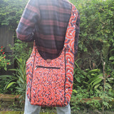 Fwosi Handmade Cotton Crossbody Bag - Unique Screen Printed Design - FWOSI