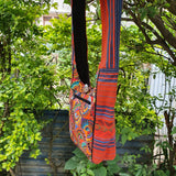 Fwosi Handmade Cotton Crossbody Bag with Gheri Stripe Design - FWOSI