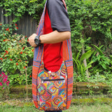 Fwosi Handmade Cotton Crossbody Bag with Gheri Stripe Design - FWOSI