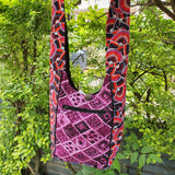 Fwosi Handmade Cotton Shoulder Bag - Gheri Stripe Design