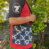 Fwosi Handmade Eco-Friendly Cotton Bag - Unique Patchwork Crossbody Design - FWOSI