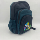 Fwosi Unique Design Mushroom Embroidery Hemp Backpack for Hippie Vibes - FWOSI