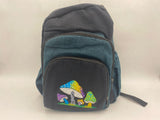 Fwosi Unique Design Mushroom Embroidery Hemp Backpack for Hippie Vibes - FWOSI