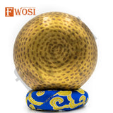 Gold and Blue Antique Tibetan Singing Bowl Mallet & Cushion | Spiritual Mindfulness Bell Sound Bowl | Yoga Meditation Bowl | Healing Bowl - FWOSI