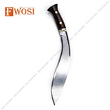 Handmade Kukri Knife - Leather Sheath & Wood Working Sharp Survival Tool - FWOSI