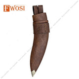 Handmade Kukri Knife - Leather Sheath & Wood Working Sharp Survival Tool - FWOSI