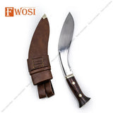 Handmade Kukri Knife - Leather Sheath & Wood Working Sharp Survival Tool - FWOSI