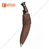 Handmade Kukri Knife - Leather Sheath & Wood Working Sharp Survival Tool - FWOSI
