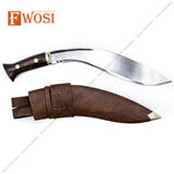 Handmade Kukri Knife - Leather Sheath & Wood Working Sharp Survival Tool - FWOSI