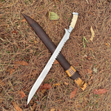 Handmade Viking Sword - 22-Inch Collectible Hand-Forged Carbon Steel Artifact - FWOSI